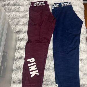 Pink Fleece lined leggings - Two pair Med
